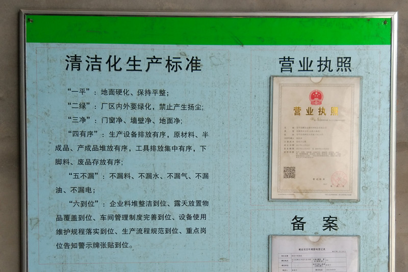 清潔化生產(chǎn)標準
